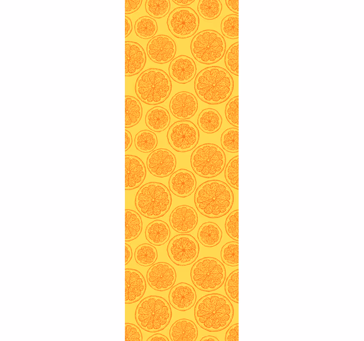 Estore de rolo laranja padrão desenhado à mão para geladeira - TenStickers