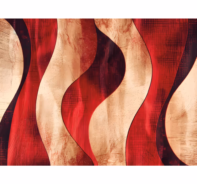 Estore de rolo vermelho padrão de ondas modernas - TenStickers