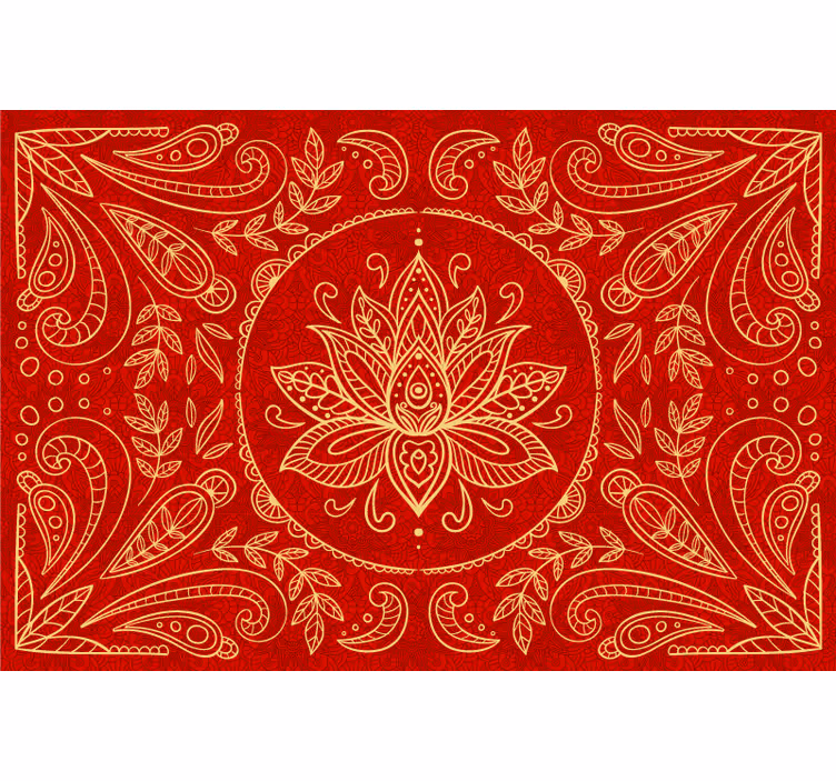 Estore de rolo vermelho com design de mandala vintage - TenStickers