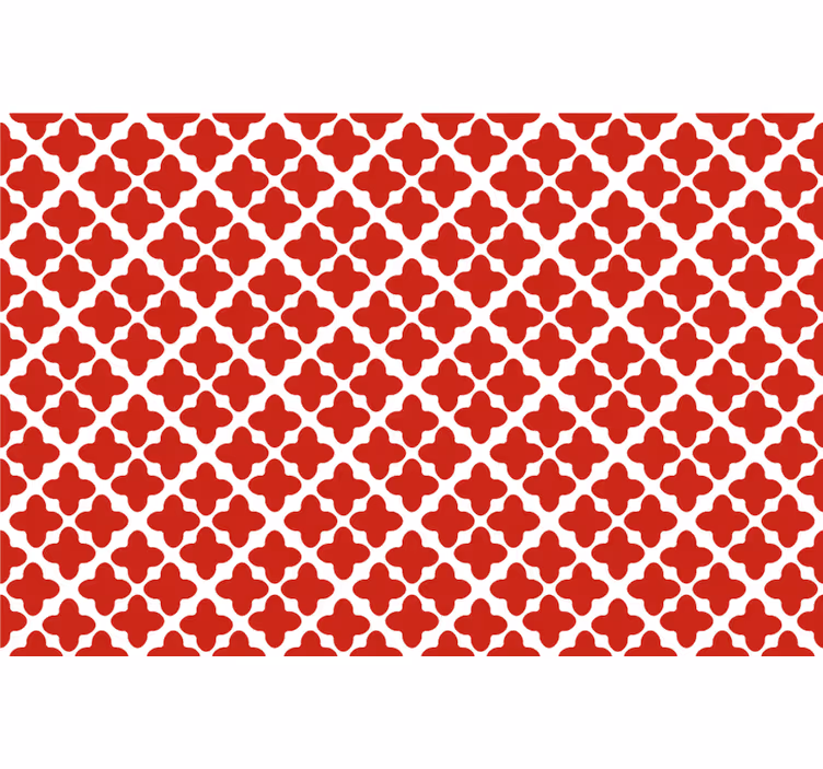 Estore de rolo vermelho padrão geométrico branco - TenStickers