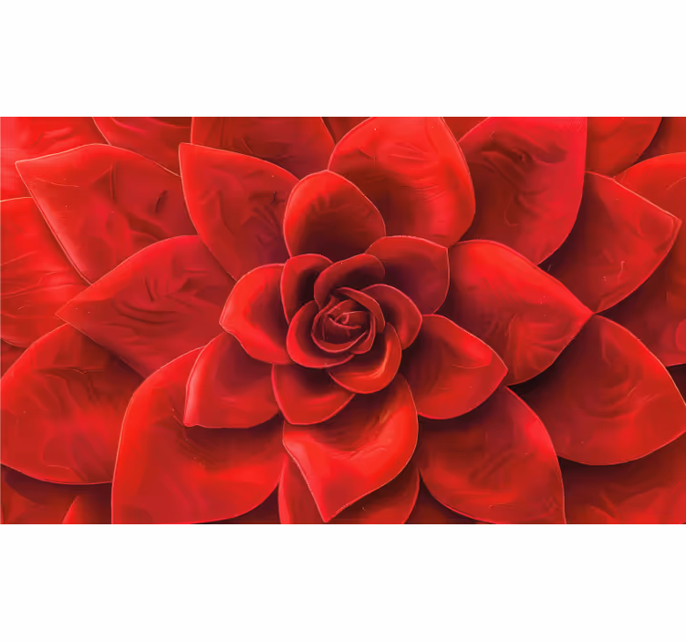 Estore de rolo vermelho com design de pétalas de flores - TenStickers