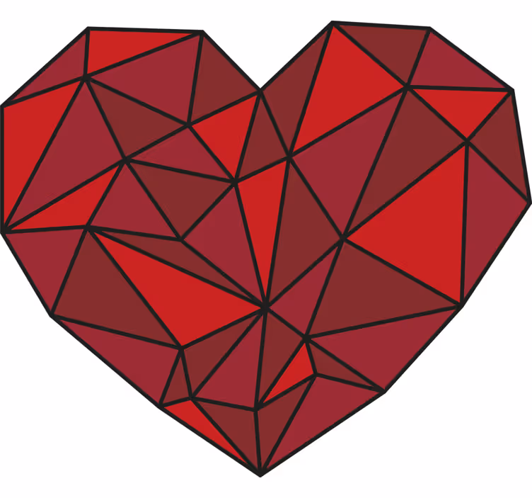 Estore de rolo vermelho coração geométrico - TenStickers
