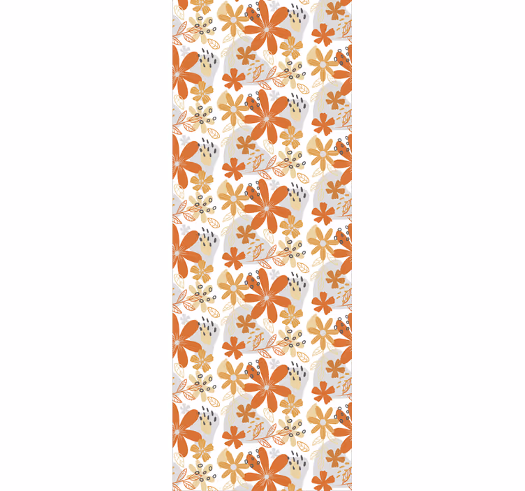 Estore de rolo exterior textura laranja floral - TenStickers