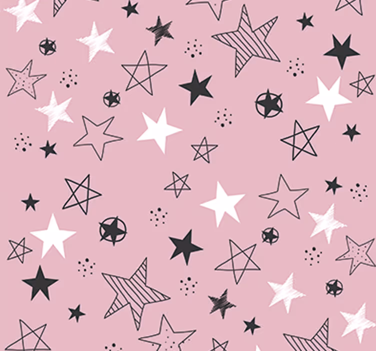 Estore de rolo juvenil papel de parede estrelas rosas - TenStickers