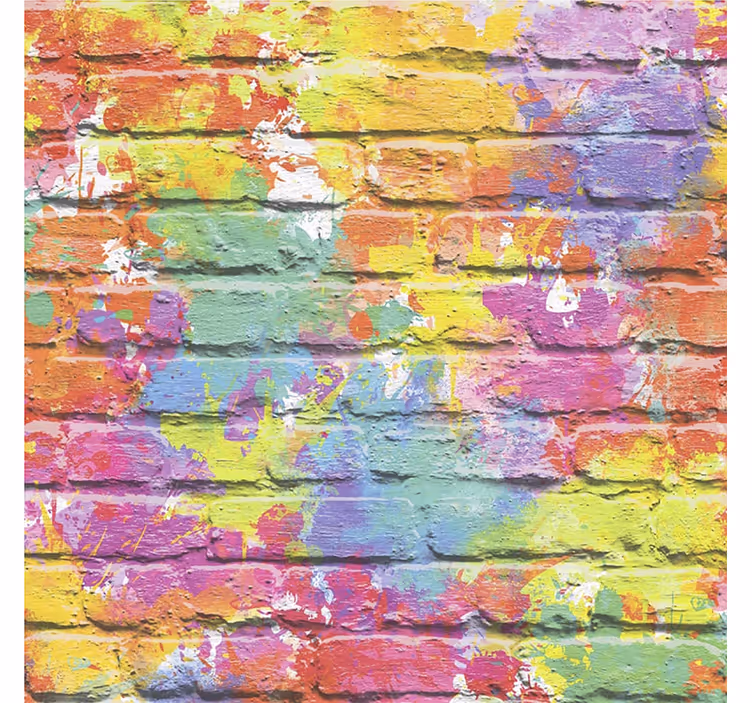 Estore de rolo juvenil tijolo com splash de tinta - TenStickers