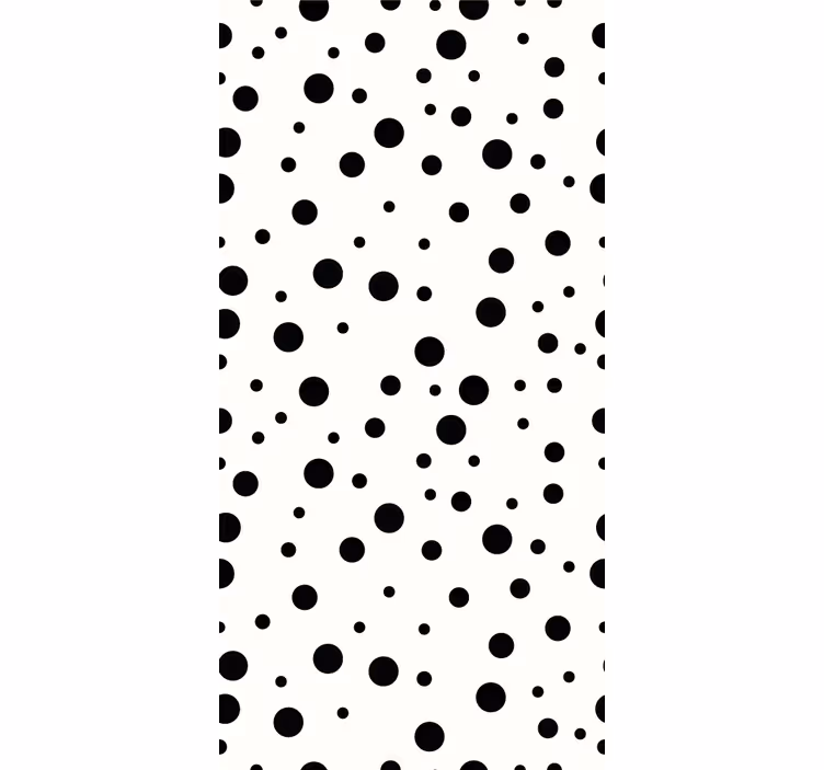 Estore de rolo juvenil com padrão de bolinhas preto e branco - TenStickers