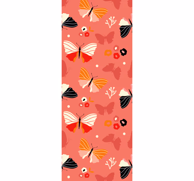 Estore de rolo juvenil com lindo padrão de borboletas rosas - TenStickers