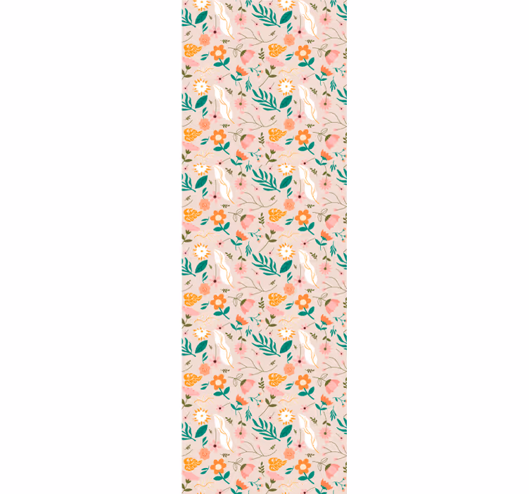 Estore de rolo juvenil padrão de flores delicadas - TenStickers
