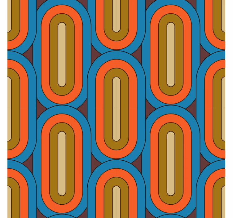 Estores de rolo clássicos azul retro arredondado - TenStickers