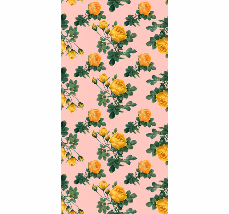 Estores de rolo clássicos rosas amarelas e folhas verdes - TenStickers
