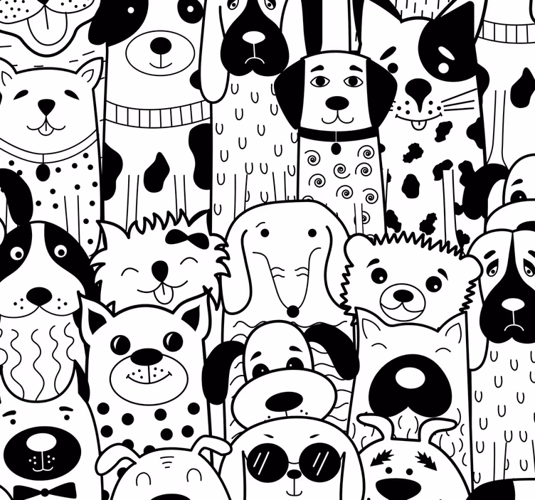 Estore de rolo quarto de bebé padrão de cães - TenStickers