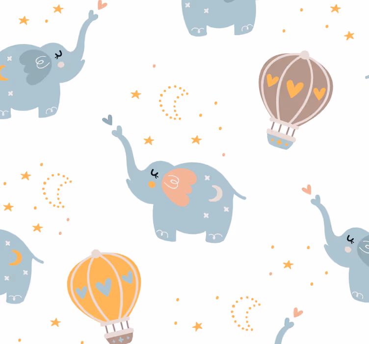 Estore de rolo quarto de bebé elefantes fofos para crianças - TenStickers
