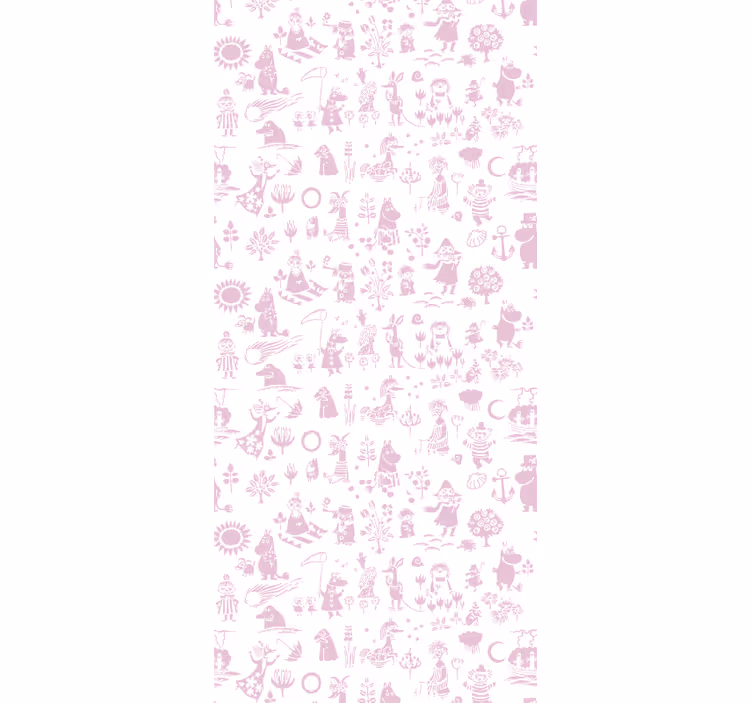 Estore de rolo quarto de bebé papel de parede moomin rosa - TenStickers