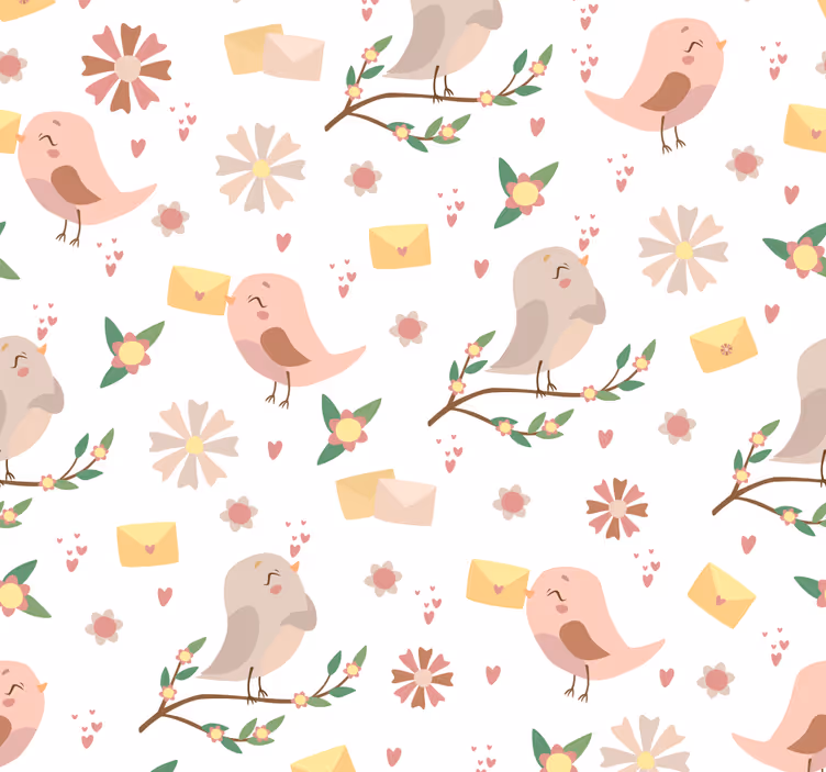 Estore de rolo quarto de bebé pássaros em ramos - TenStickers