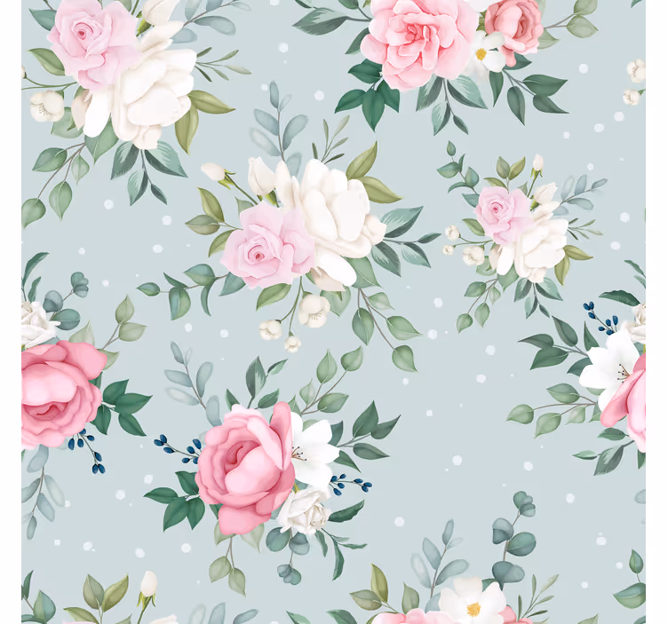 Estore de rolo para corredores floral azul e rosa - TenStickers