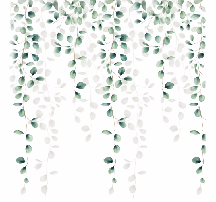 Estore de rolo verdes folhas pendentes - TenStickers