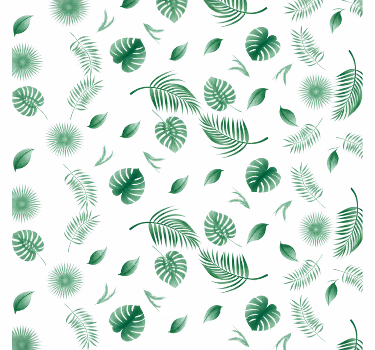 Estore de rolo verdes folhas de plantas tropicais - TenStickers