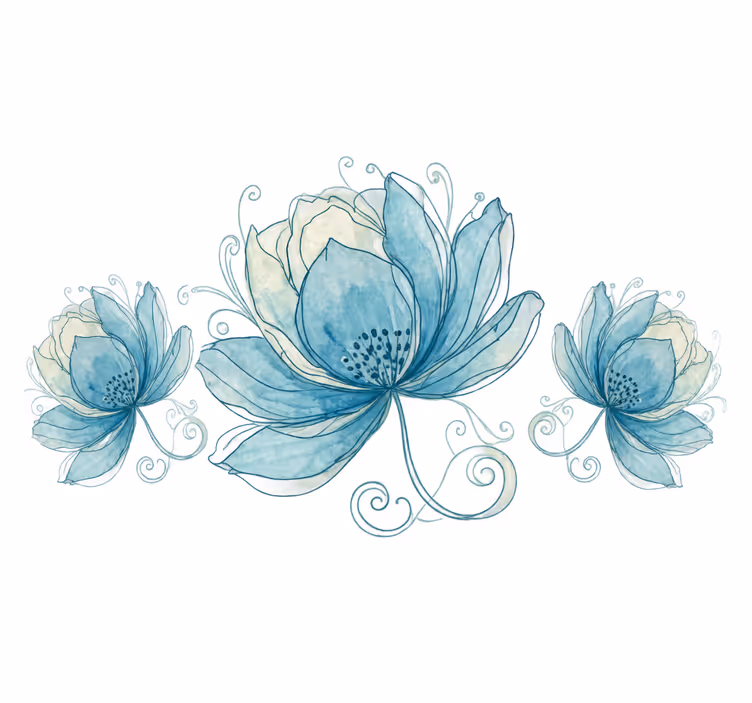 Estore de rolo casa de banho largura 110 três flores - TenStickers