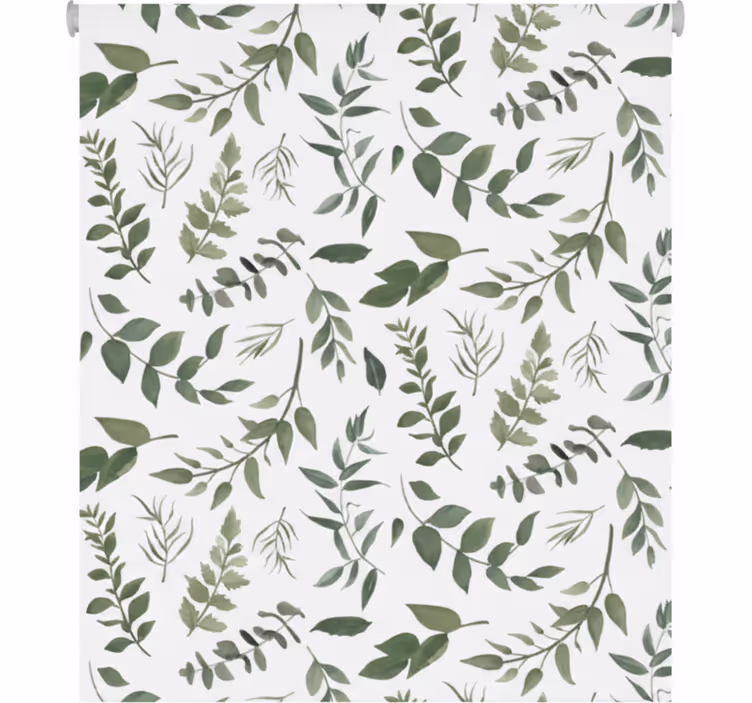 Estore de rolo para sala 40 cm padrão folhas claras - TenStickers