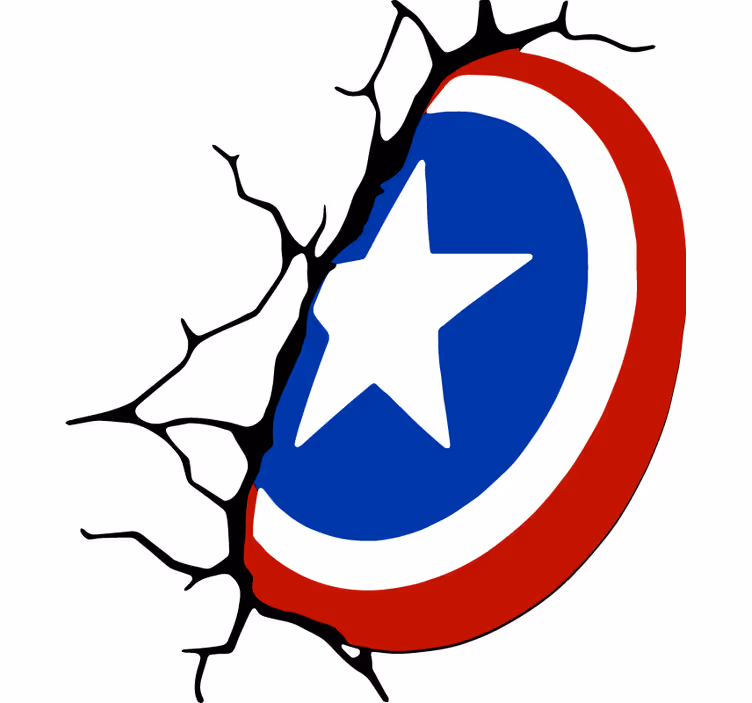 Estore de rolo de super-heróis escudo do capitão américa - TenStickers