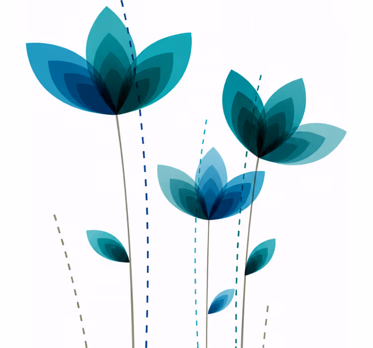 Estore de rolo turquesa flores triplas - TenStickers