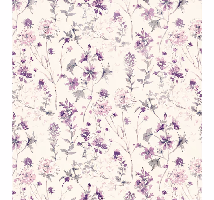 Estore de rolo roxo flores lilás - TenStickers