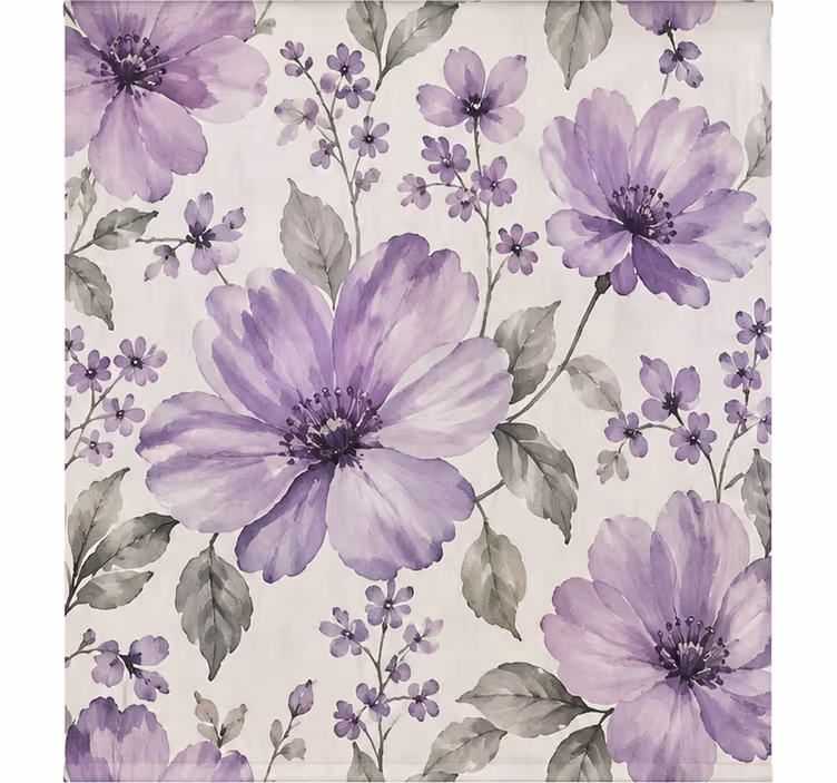 Estore de rolo roxo flores lindas - TenStickers