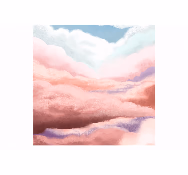 Estore de rolo rosa largura 180 nuvens pêssego - TenStickers