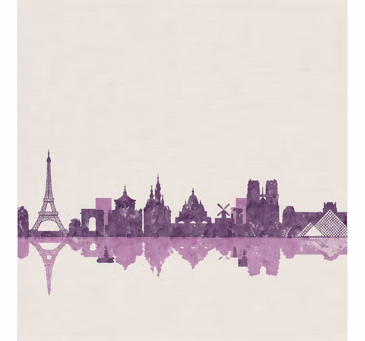 Estore de rolo roxo vista do skyline de paris - TenStickers