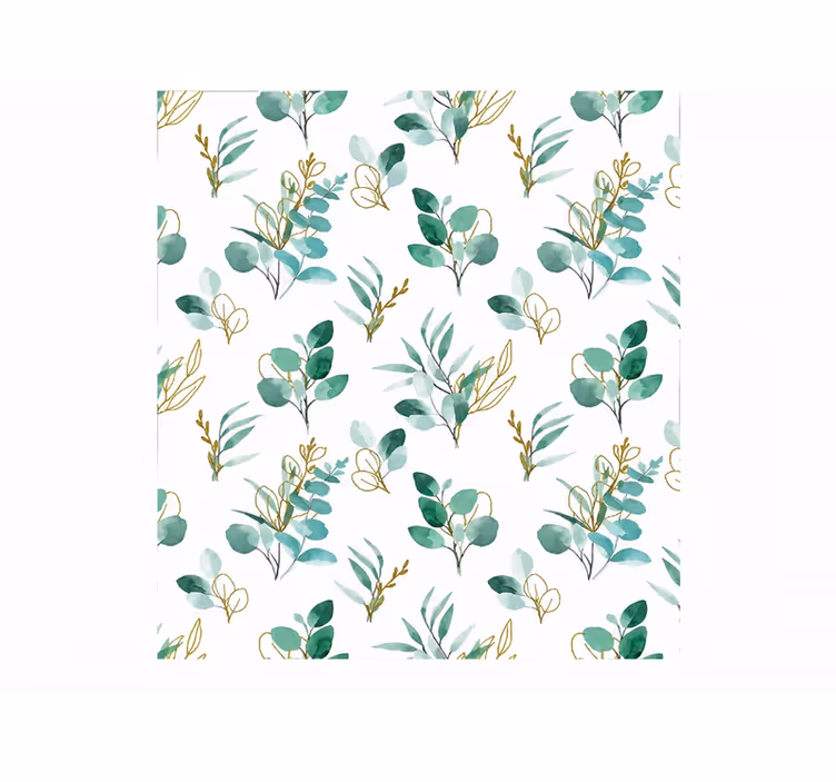 Estore de rolo verdes padrão de plantas de menta - TenStickers