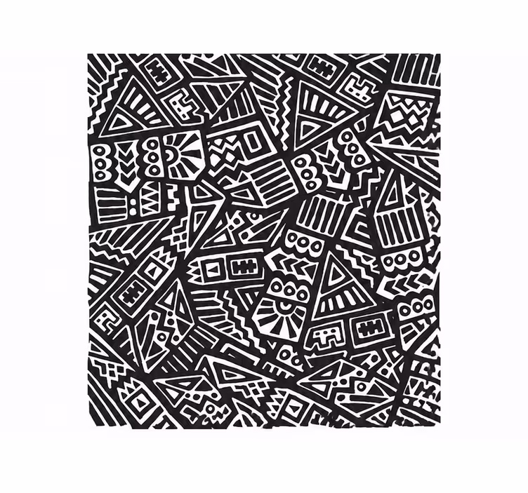 Estore de rolo preto com padrão artístico tribal africano - TenStickers