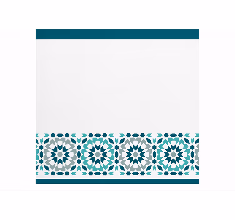 Estore de rolo para cozinha padrão de borda quadrada azul - TenStickers