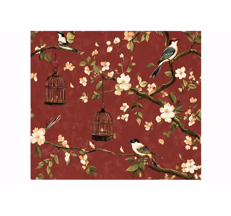 Estore de rolo vermelho padrão chinês borgonha - TenStickers