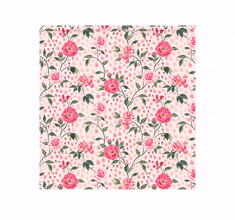 Estore de rolo rosa padrão de rosas black out - TenStickers