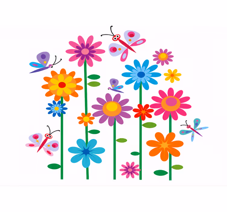 Estore de rolo infantil flores alegres para crianças - TenStickers