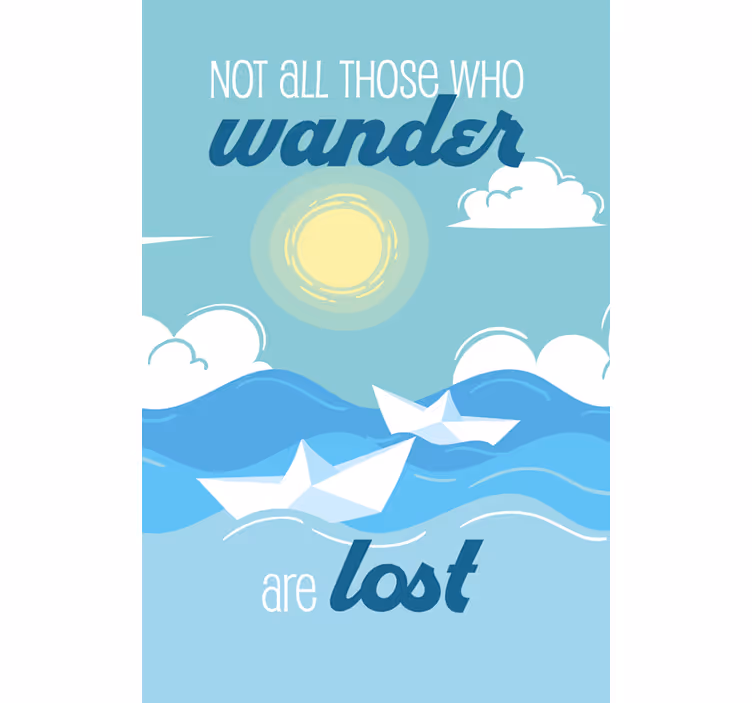 Estore de rolo com frases vagar perdido citação raio de sol - TenStickers