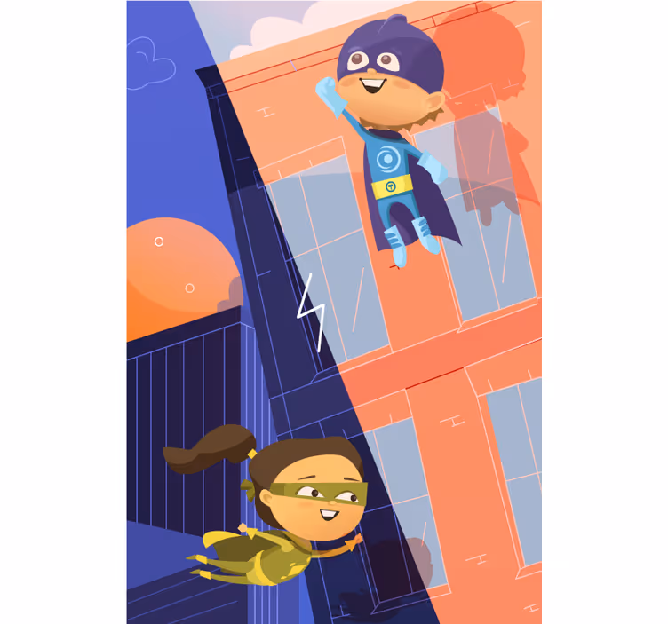 Estore de rolo infantil aventura de super-herói - TenStickers