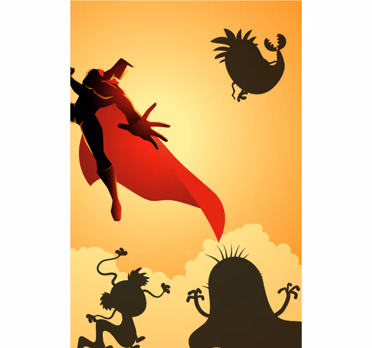 Estore de rolo de super-heróis aventura de silhueta heróica - TenStickers