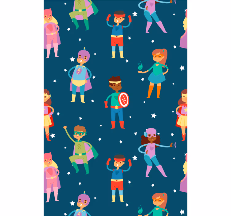Estore de rolo de super-heróis padrão de super-herói - TenStickers