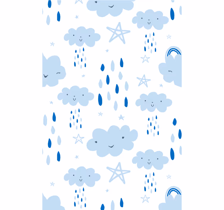 Estore de rolo de nuvens padrões de nuvens sorridentes - TenStickers
