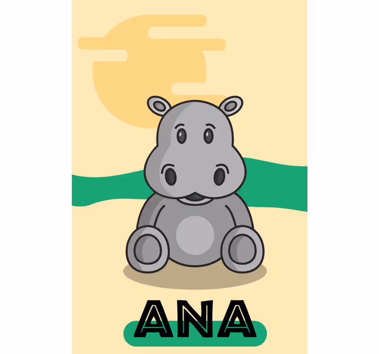 Estore de rolo animais variados hipopótamo personalizável - TenStickers