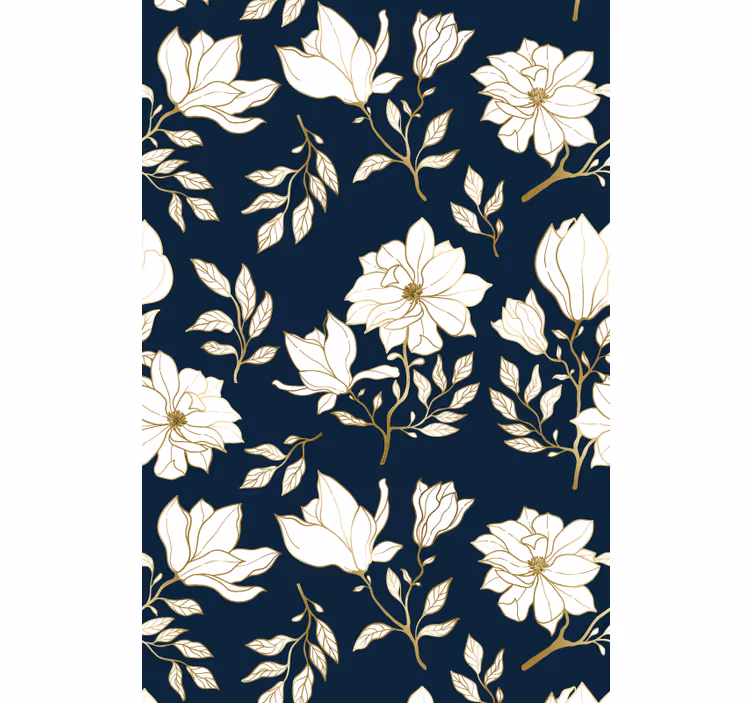 Cortinas de rolo originais flores brancas - TenStickers