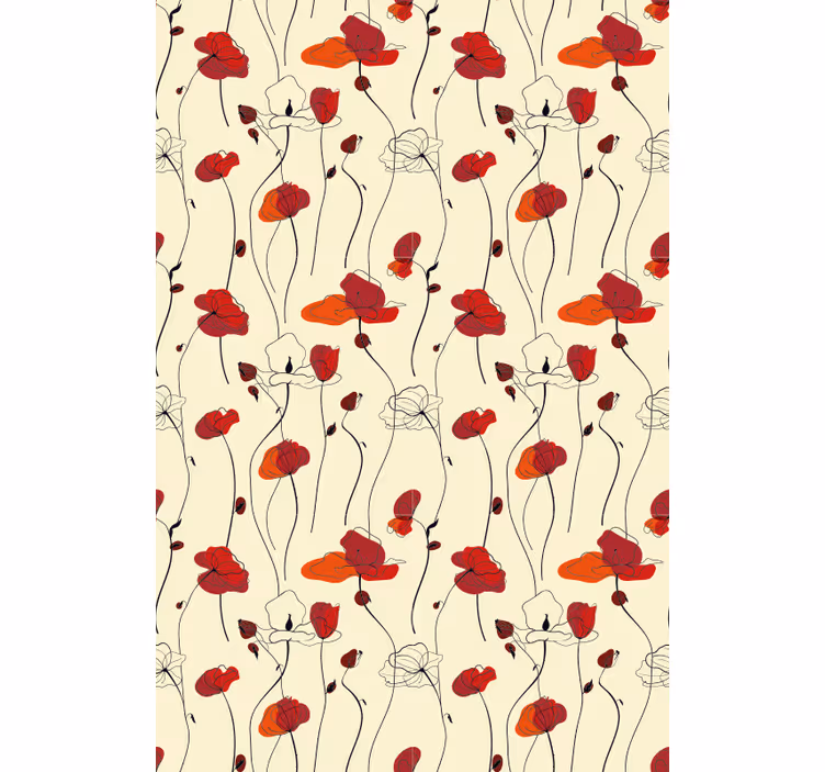 Estore clássico papoulas - TenStickers