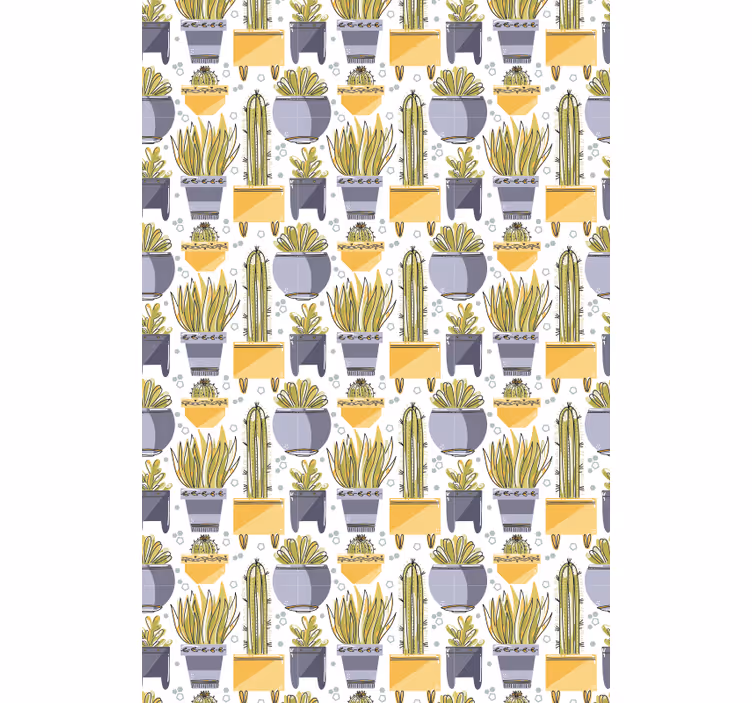Estores de rolo de cactos padrões de plantas em vasos - TenStickers