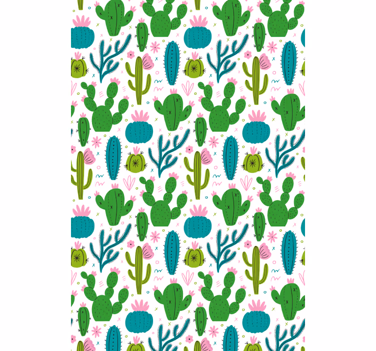 Estores de rolo de cactos padrão de ilustração de cactos - TenStickers