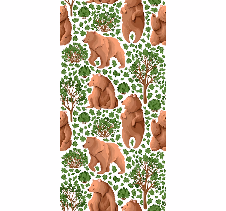Estores de rolo de animais padrão de floresta de urso - TenStickers