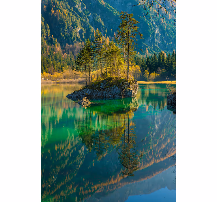 Estore de rolo zen tranquila ilha do lago - TenStickers
