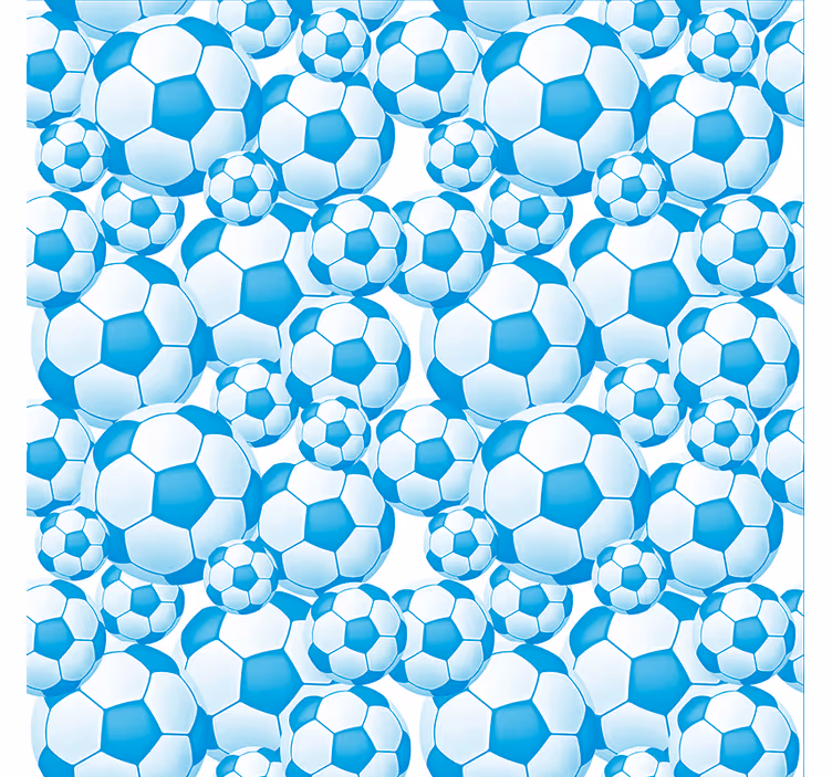 Estor de futebol com padrão de bola azul - TenStickers