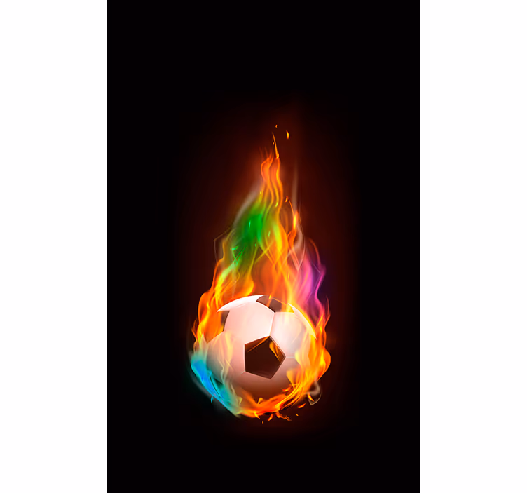 Cortina de futebol bola de fogo multicolor - TenStickers