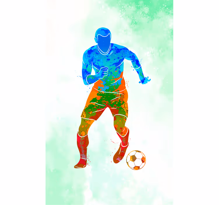 Aguarela jogador futebol cego - TenStickers
